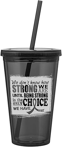 Fight Like a Girl How Strong We Are - Vaso de acrílico con popote para enfermedad de Lyme, linfoma, conciencia de distrofia muscular, color verde