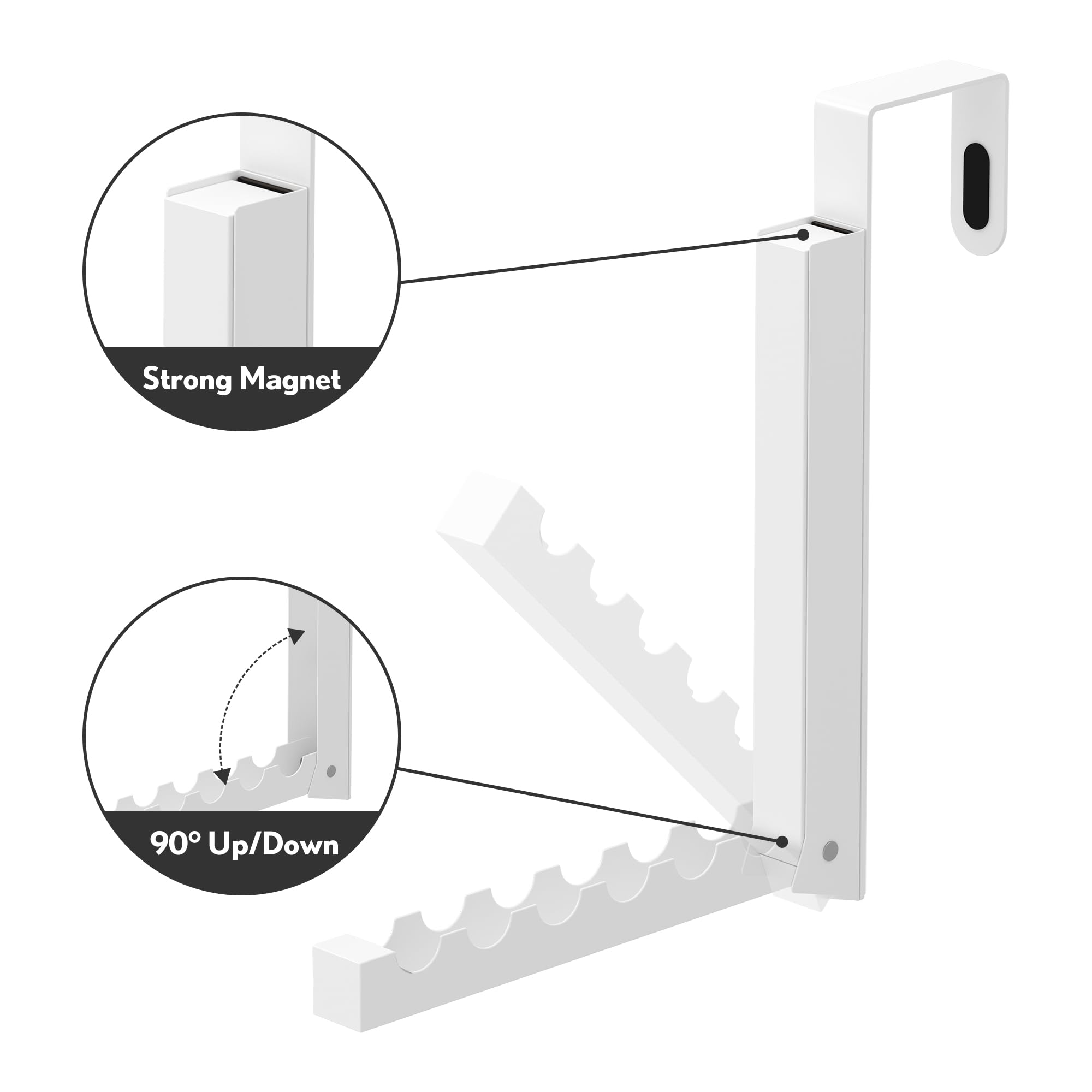 Inntop 2 Pack Over The Door Hanger Hooks for Clothes, Portable Storage Hooks, Heavy Duty Foldable Clothes Organizer Coat Towels Hanging Rack