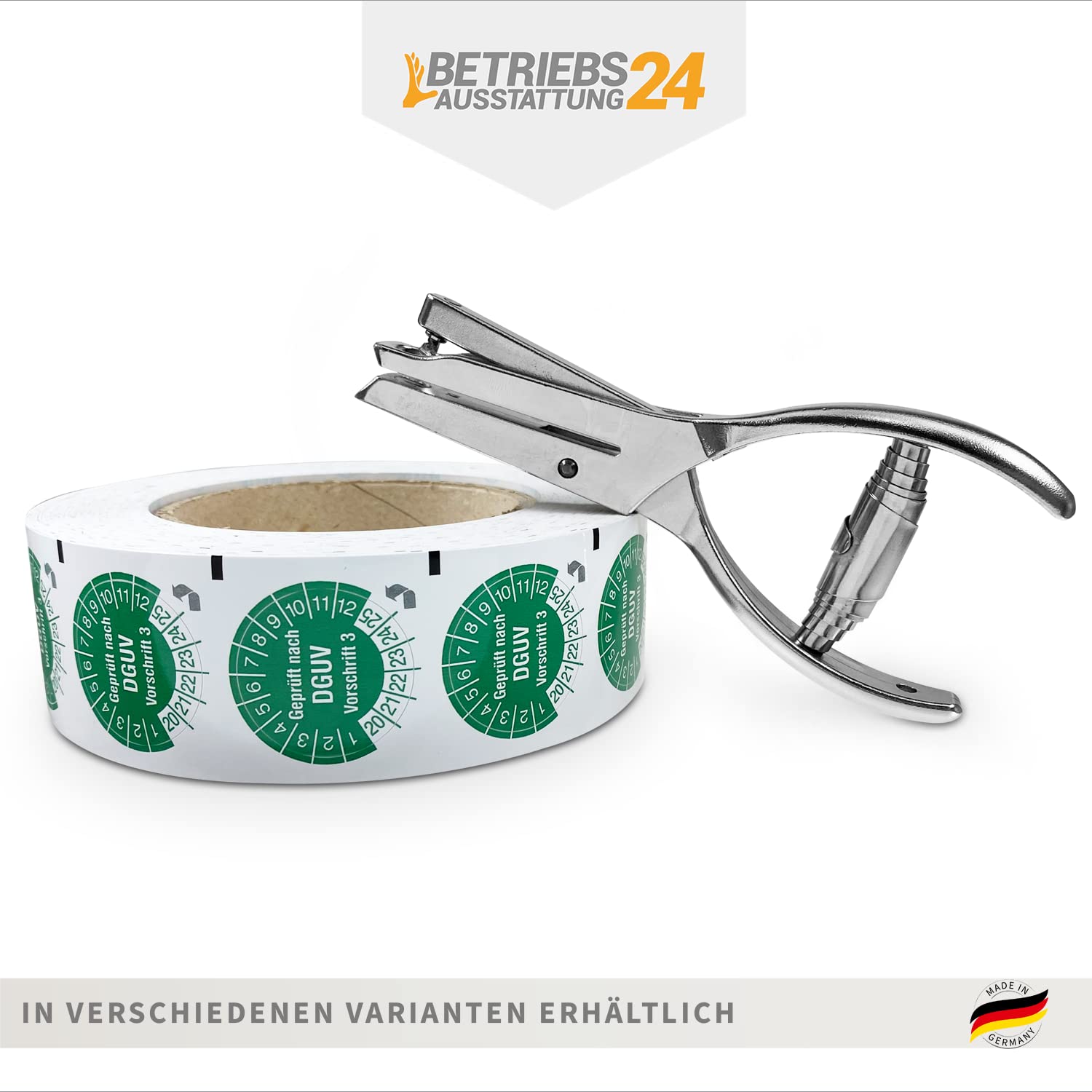 Prüfplakette „Nächster Prüftermin“ - Rolle mit 1000 Stück - Fälschungssicher - Dokumentenfolie, selbstklebend Ø 1,5 cm - gelb/schwarz - Jahre: 2027 – 2032 - Prüfetiketten