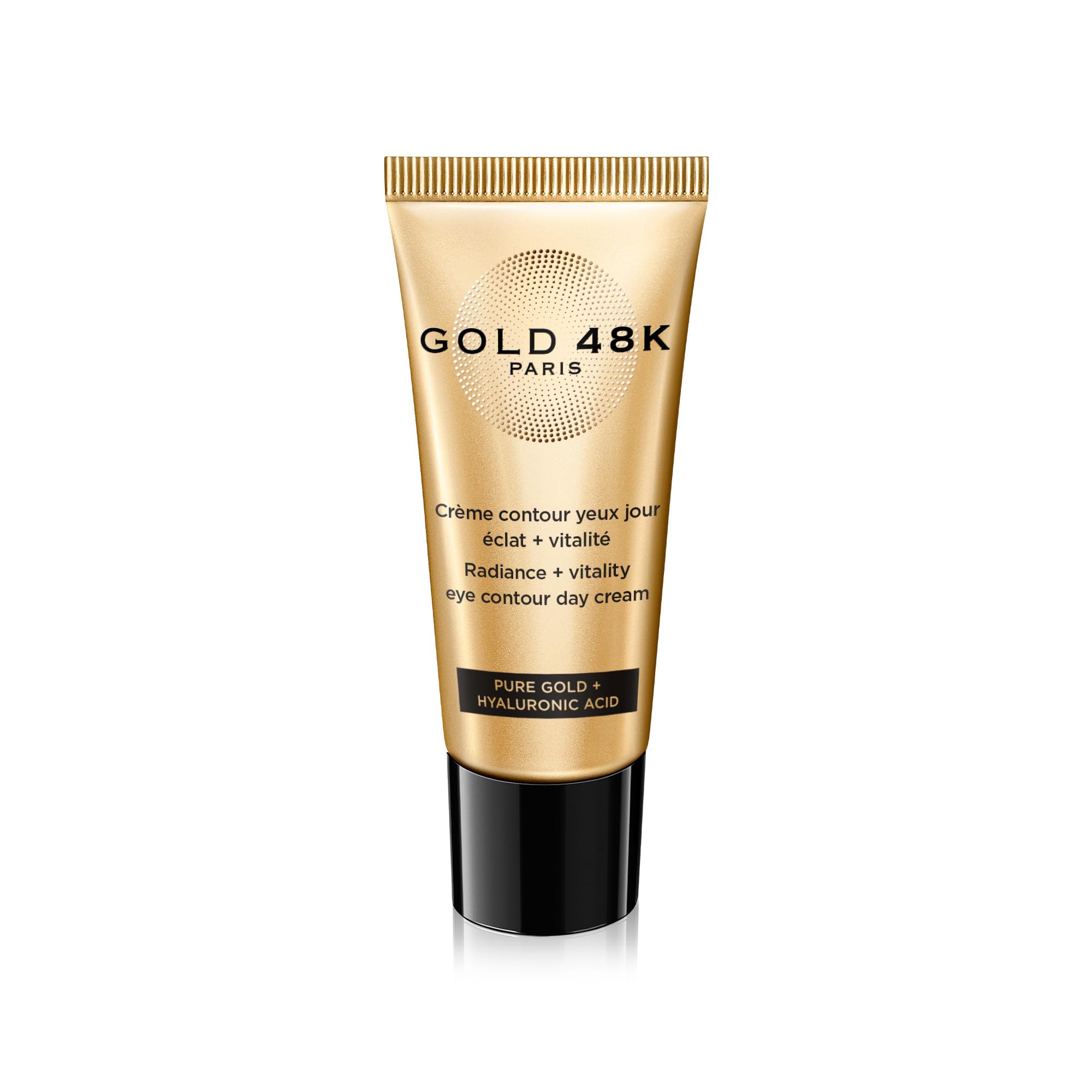 GOLD 48K - Crema contorno de ojos de día resplandor + vitalidad - Oro Puro + Ácido Hialurónico - 15 mL