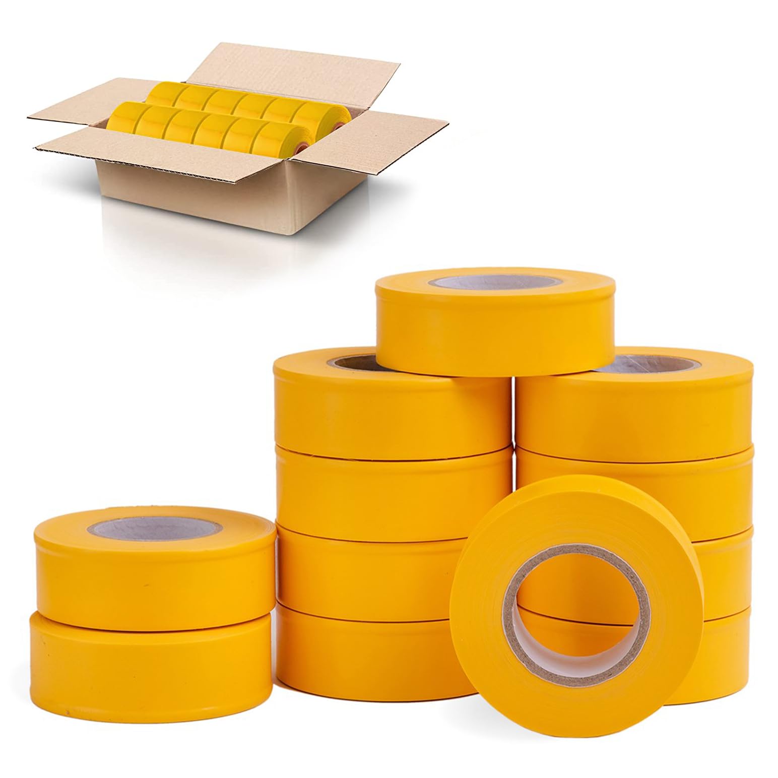 AdirPro 12 Pack Fluorescent Flagging Tape - Multipurpose Neon Marking Tape - Great Visual Labeling & Tagging for Home & Workplace Use (Fluorescent