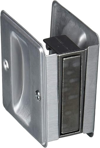 Miniatura 17 de idh by St. Simons 25410-015 Tirador de puerta de paso de latón macizo de alta calidad, níquel satinado