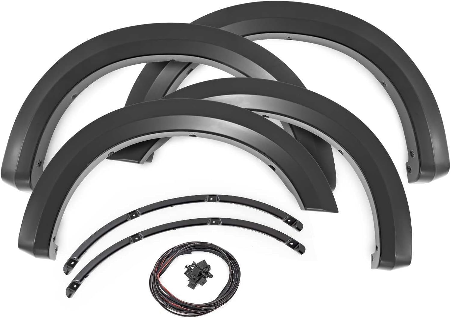 Rough Country Sport Fender Flares for Ford F-250/F-350 Super Duty (2023-2026) - Extra 1" Tire Coverage, 5.75" Flare Height, UV-Resistant ABS, Paintable Matte Black