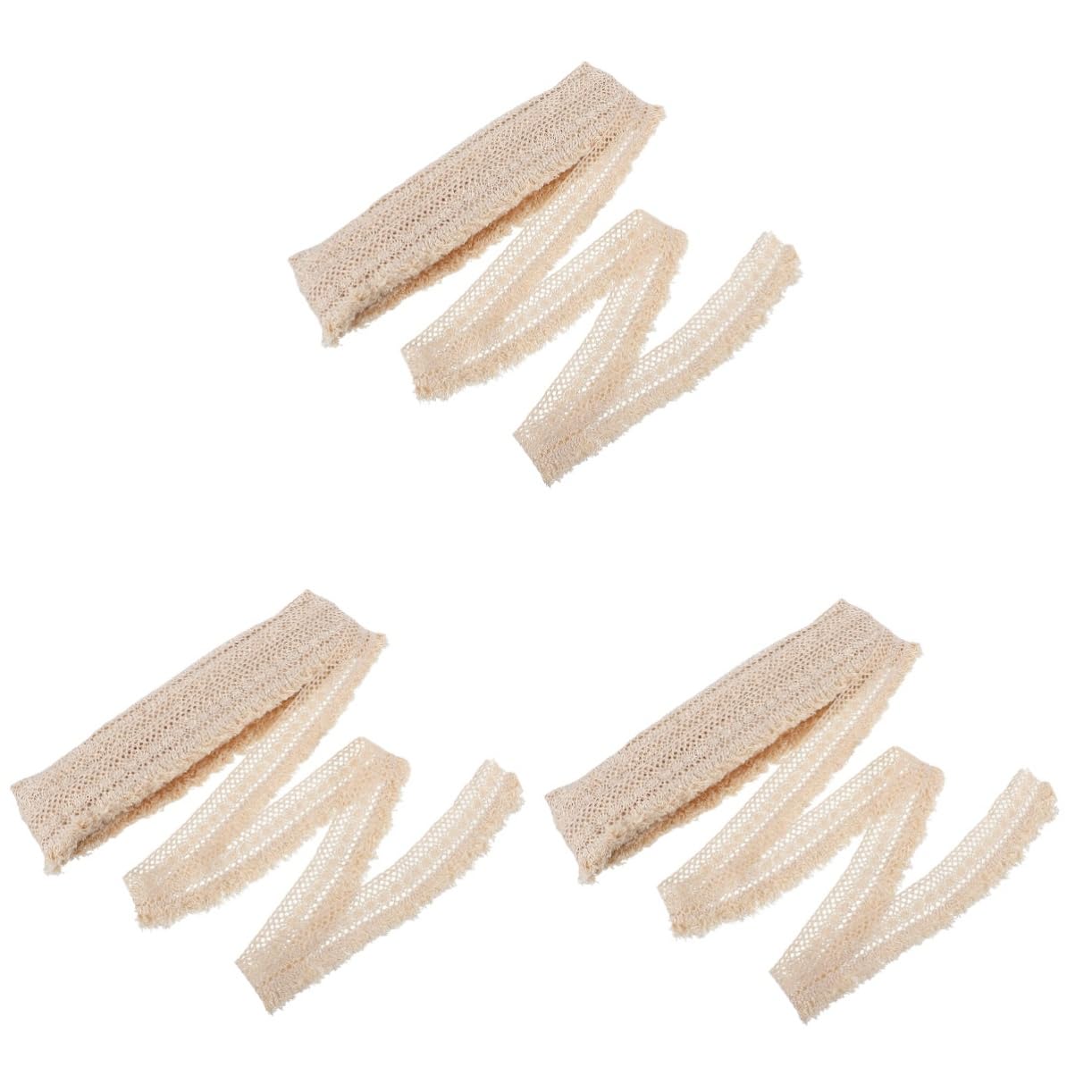 Ciieeo 3piezas Cinta De Ribete De Borlas De Algodón Para Manualidades y Decoración De Cortinas Yardas Para Cojines Ropa y Eventos Especiales