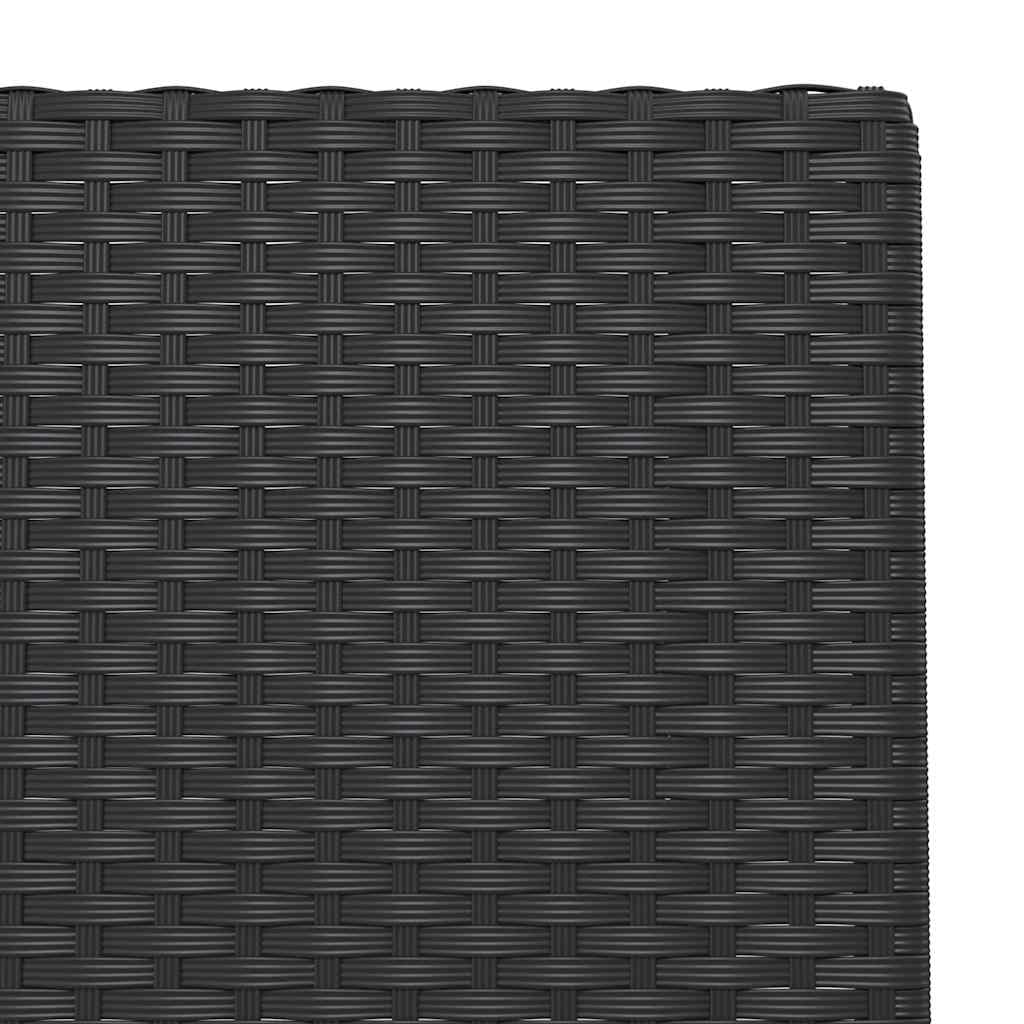 Set da bistrò pieghevole in polyrattan nero, 3 pezzi | Telaio in acciaio verniciato a polvere, resistente alle intemperie, facile da pulire, 110 kg per seduta
