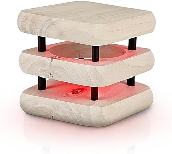 Friendship Lamp® Mini Mid-Century Knotty Alder Wood Design Handmade in USA - Wi-Fi Touch Lamp Light for Long-Distance, Connection, Relationship, Gift, Over 200 Colors, App Setup Customized