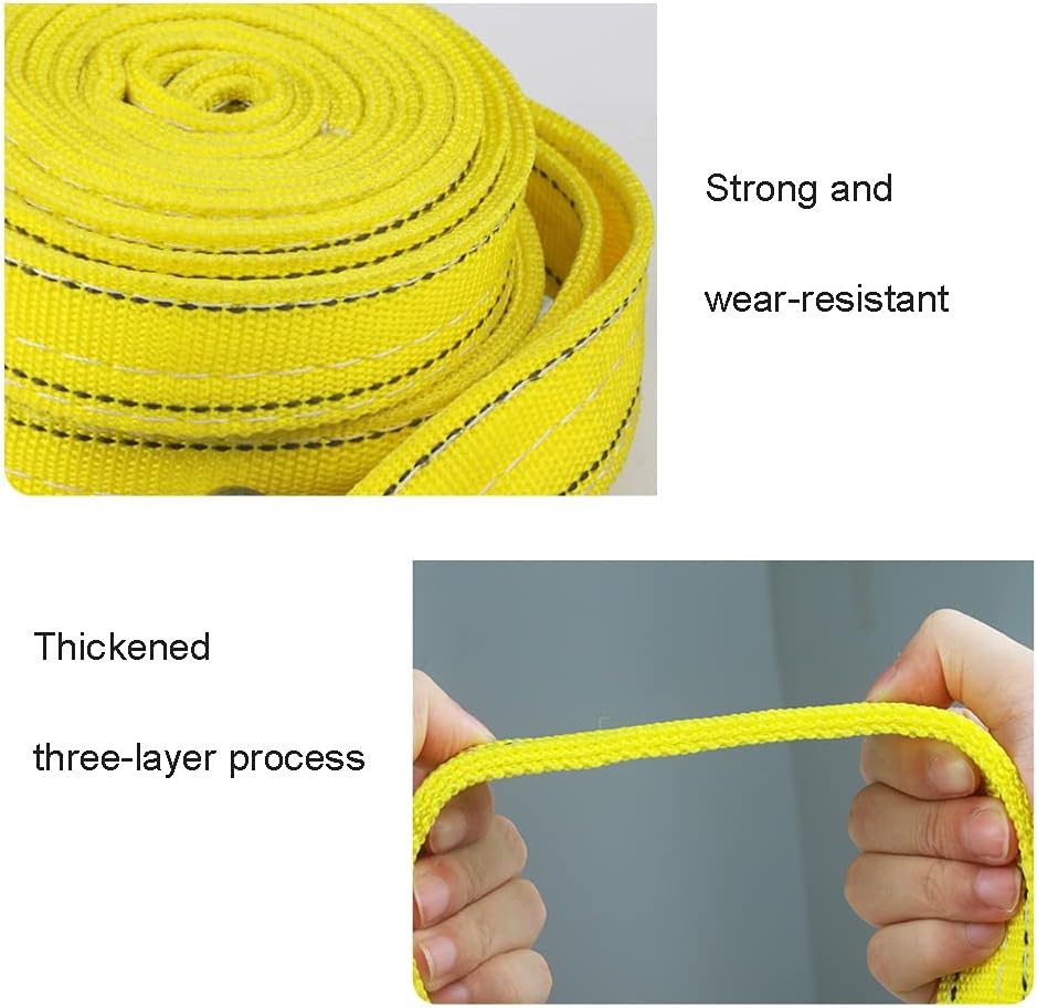 Heavy Duty Tow Strap, 2inch X 10ft Recovery Strap, 26,400 LBS Tow Strap, Vehicle Tow Straps with Protected Loop Ends, Emergency Car Automobile Off-Road Truck Accessories Towing Rope(4m)