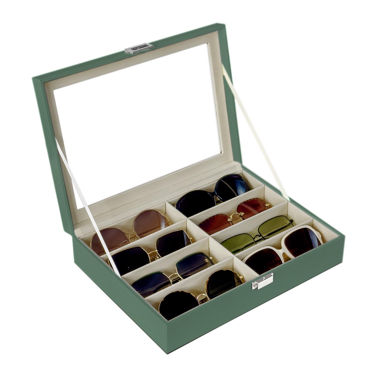 UnionPlus 8-Slots Sunglasses Case Organizer, Eyeglass Glasses Display Holder Collector, Multiple Sunglasses Storage Case