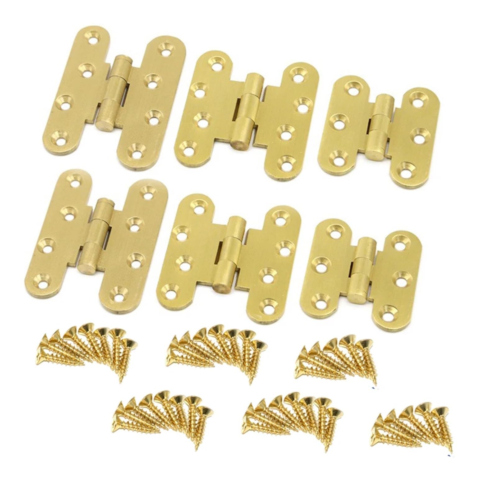 Kdhcvkz 70X50mm 2Pcs Brass H-Shaped Folding Cabinet Hinges Hidden Door Hinge With Screws(70X50mm)