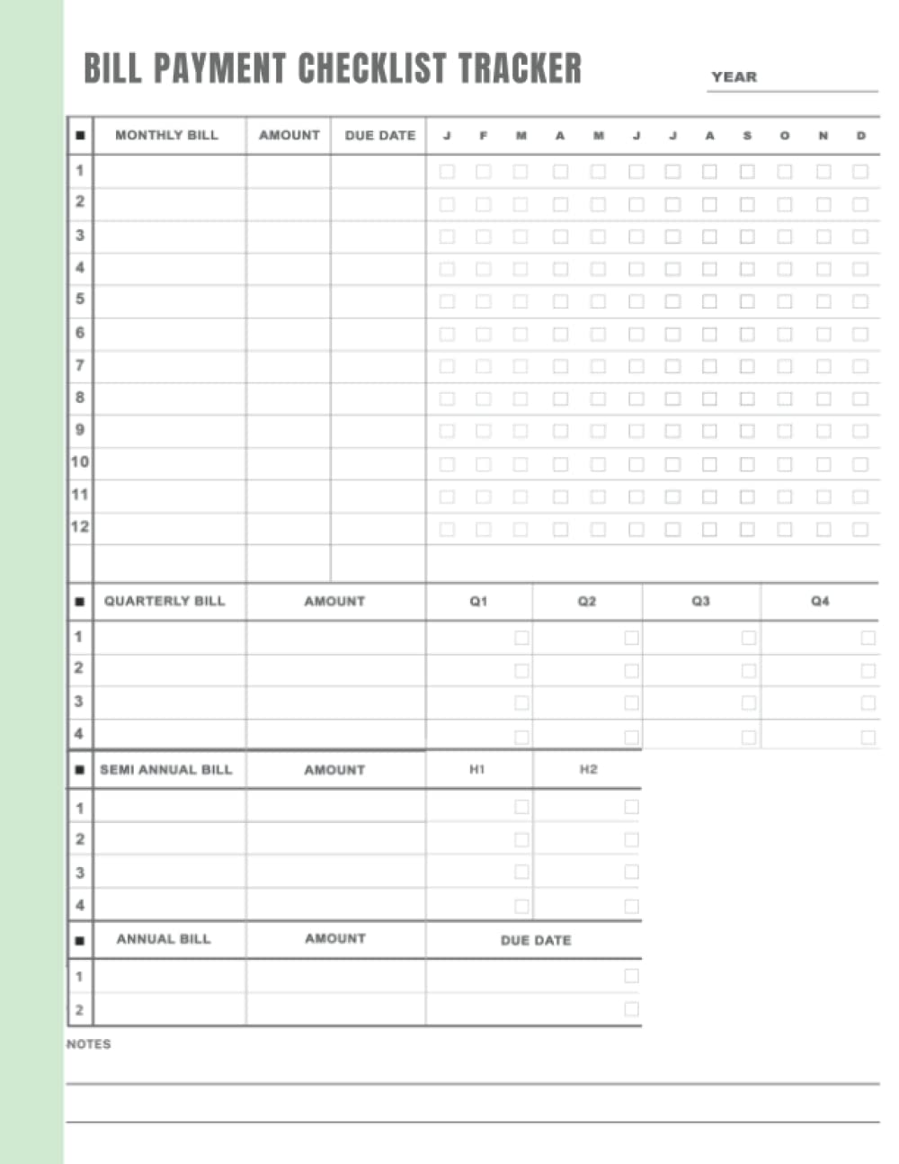 Bill Payment Checklist Tracker: Bill Pay Checklist Organizer To Keep Track Of Which Bills You've Paid