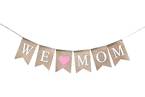 Rustic We Love Mom Burlap Banner Garland