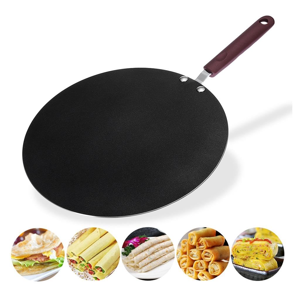 30 cm Antihaft Crêpe Pfanne, Tawa, Tava, Chapati Form, Kuchenform, aa Schwarz