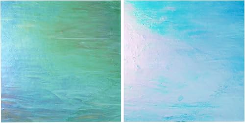 Miniatura 5 de Lanyani 2 vidrieras de 12 x 12 pulgadas para manualidades de vidrio de mosaico, hojas de vidrieras para aficionados y principiantes, color azul