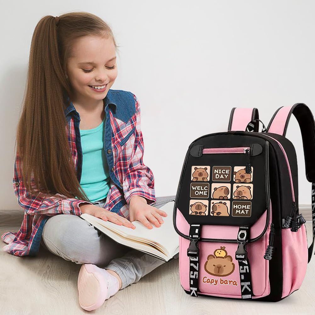 Capybara Zaino per Bambini, Zainetti per Bambini la Scuolas, Zain Zainetto Casual Leggero Elementare Borsa Zaino Viaggio Grande Capacità per Bambino Zainetto Scuola Viaggi