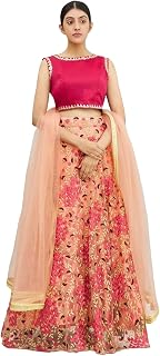 indian ready to wear lehenga choli for women flared party night with stitched blouse.