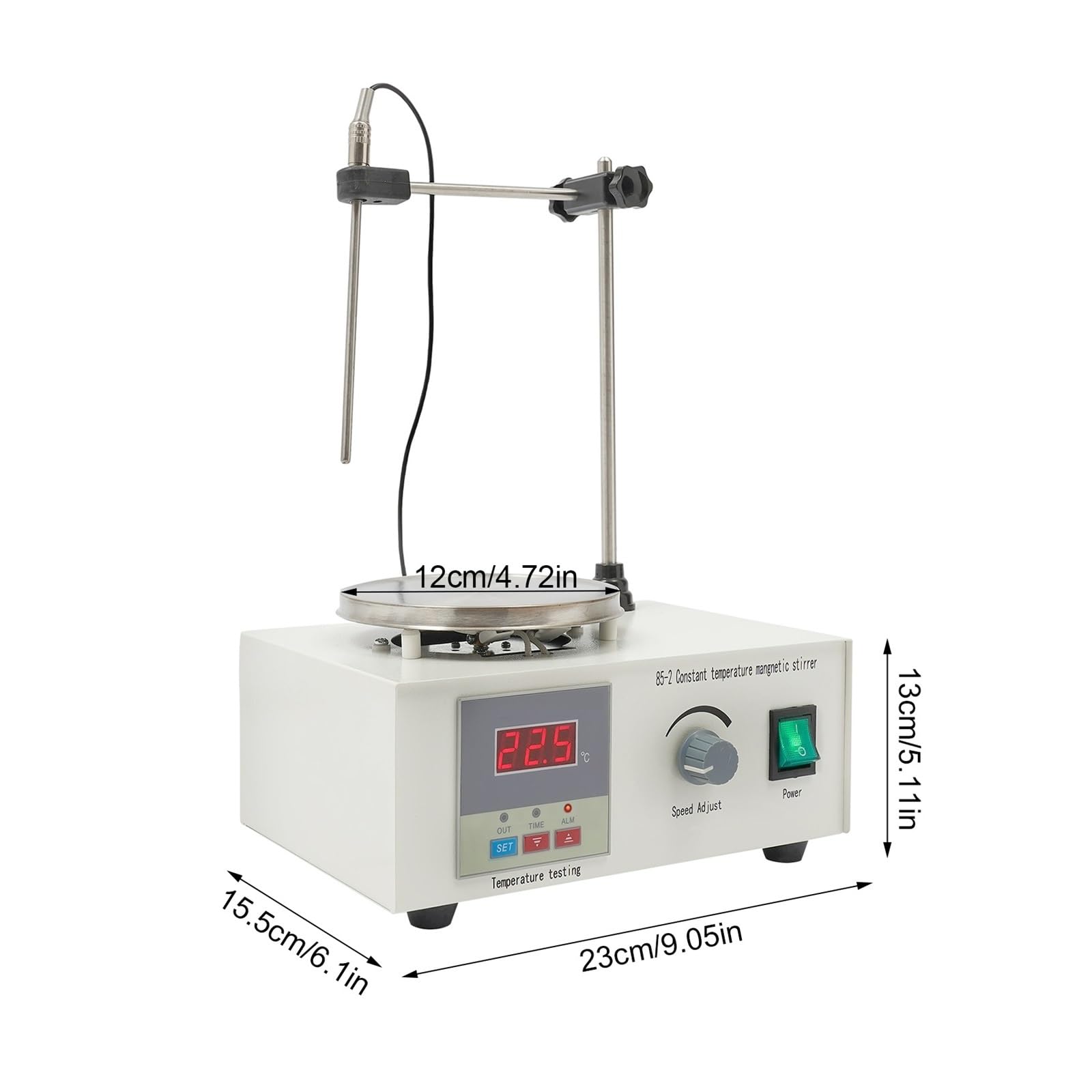 Agitatore Magnetico Con Piastra Riscaldante Da 2000 Ml, For Laboratorio, Display Digitale Della Temperatura, Supporto For Barra Di Agitazione, 250 W Mescola energicamente