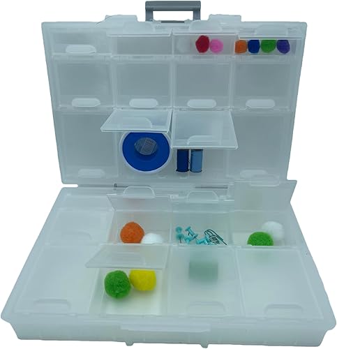 Miniatura 2 de AideTek medio transparente CAJA-ALL-24 piezas pequeñas cuentas papelería joyero organizador para piezas clasificadas 3 tamaños 24 compartimentos con