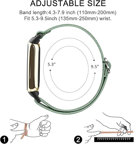 Miniatura 4 de Meliya Correa compatible con bandas Fitbit Luxe para mujeres y hombres, correa deportiva de repuesto de nailon elástico suave para Fitbit Luxe