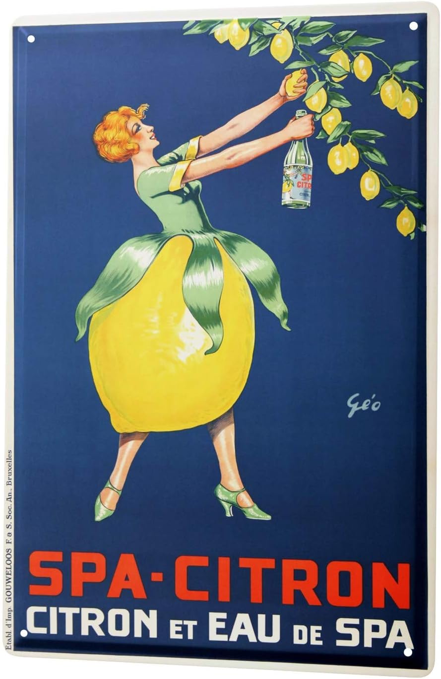 LEotiE SINCE 2004 Tin Sign Metal Plate Poster Plaque Fun Kitchen Lemon Mrs. Lemon Bottle