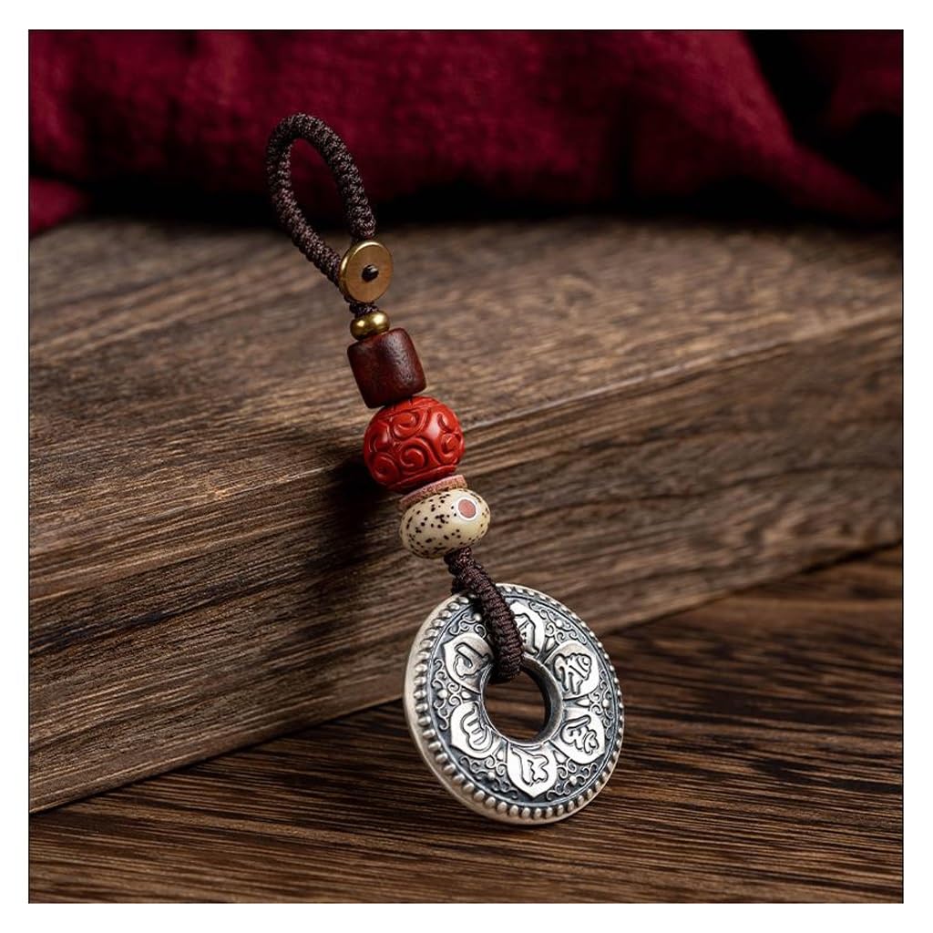 Clip Portachiavi Solido S999 Portachiavi in ​​Argento Portachiavi for Auto Ciondolo in Argento Sterling for Gioielli da Uomo e da Donna Ganci per Portachiavi(A)