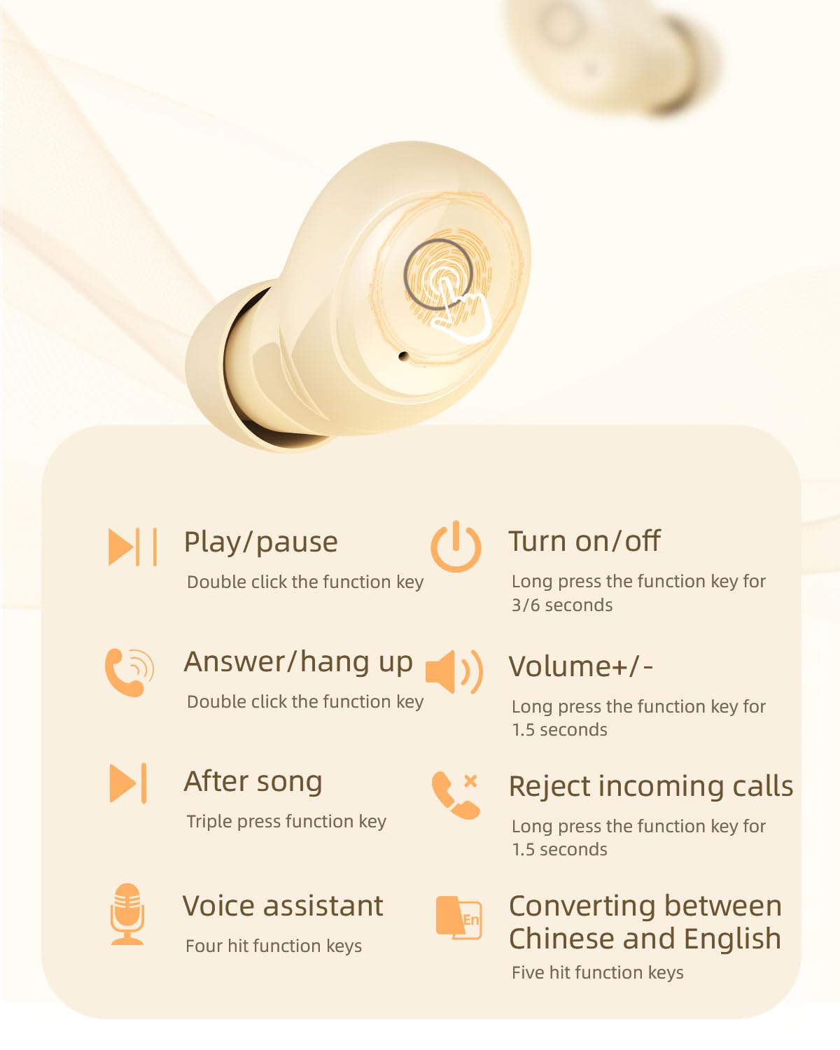 Yihou Mini auriculares invisibles pequeños inalámbricos de punta blanca para orejas pequeñas, canales de oídos, para mujeres, para dormir de lado, microauriculares ocultos discretos para el trabajo