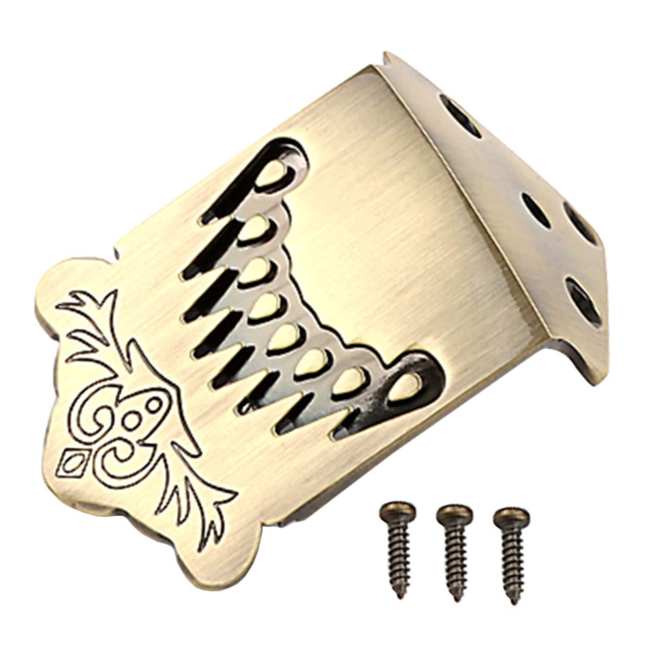 ibasenice 4pièces Mandolin Tailpiece Métal Décoratif Cordes Avec Motif Plume Accessoire De Réparation Pour Mandolin