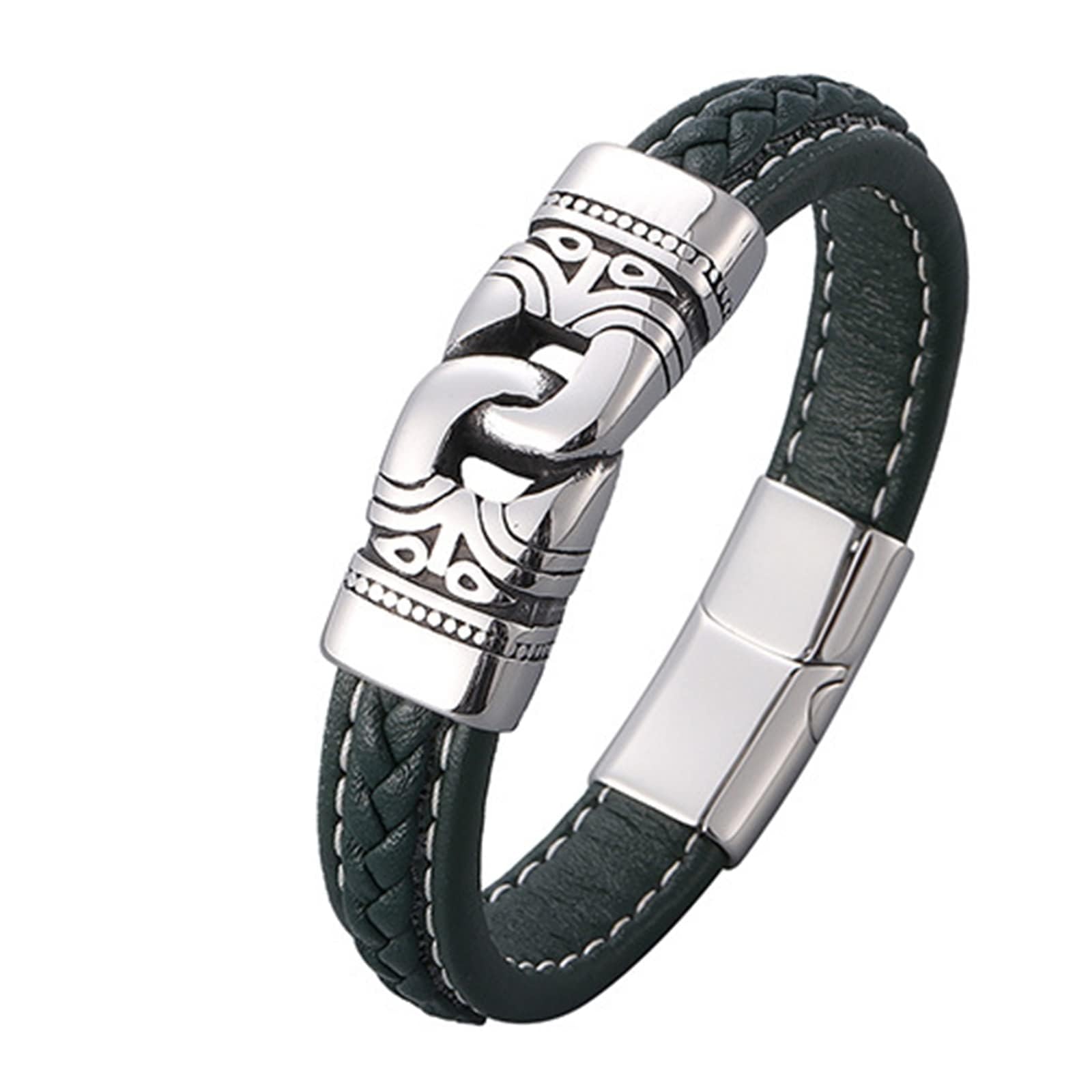 Rodzina Bangle, para bransoletka IC Party Bracelet Bracelets Łańcuch na nadgarstka ze stali nierdzewnej z magnetyczną długością zapięcia 16,5 cm Prezenty, Faux, bez cyrkonu