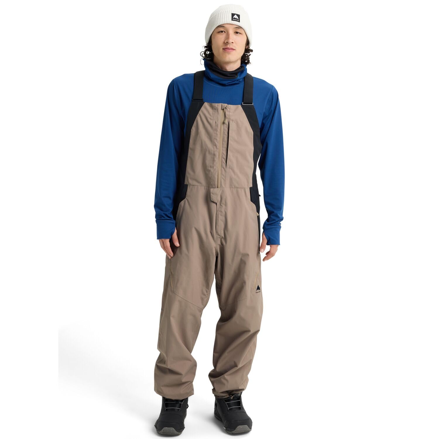 Burton - Spodnie narciarskie/Snow Reserve 2l Relaxed Bib Summit Taupe/True Black Mężczyźni - Beżowy