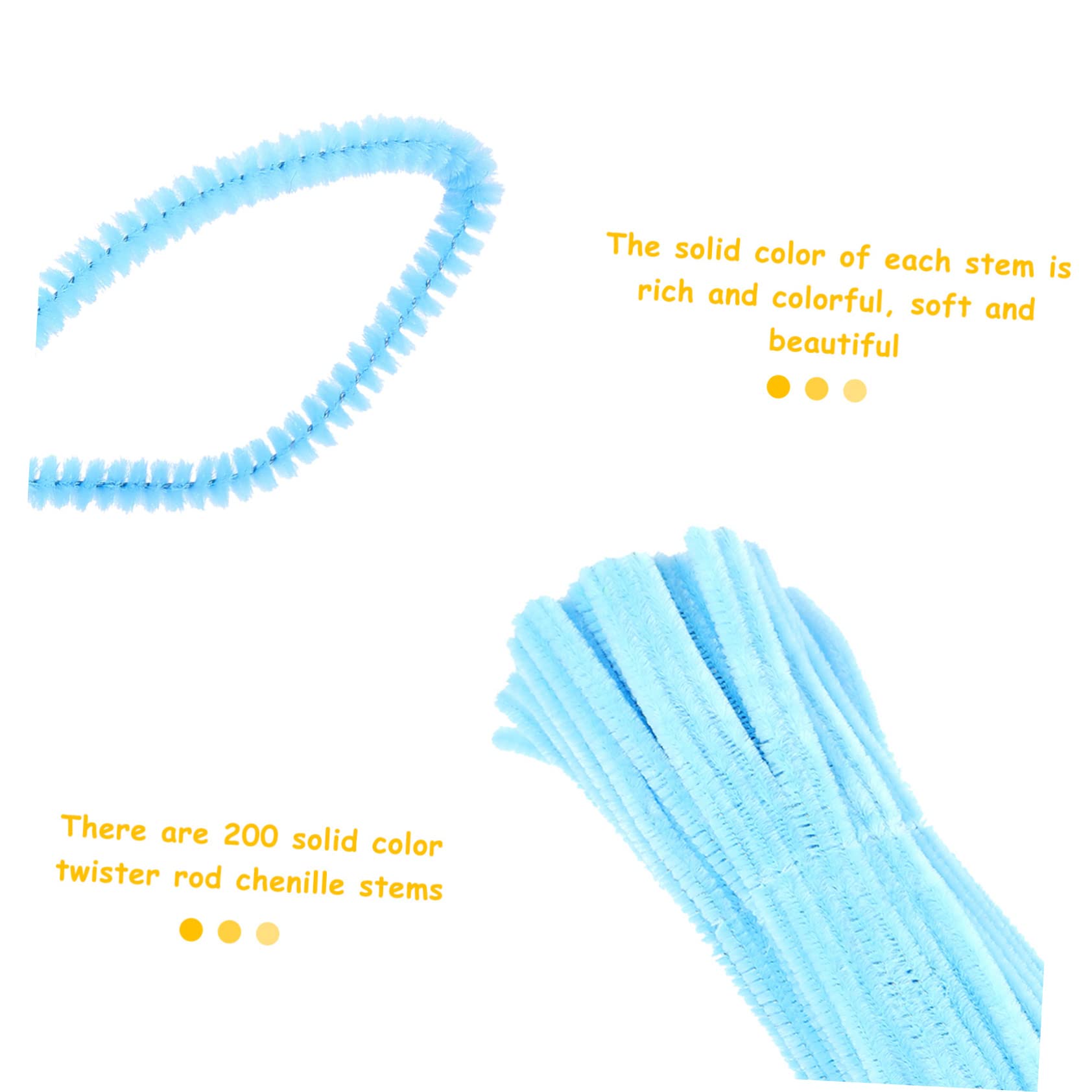 VILLCASE 200pcs Chenille Stems Craft Cleaners for DIY Projects and for Creating Flowers Animals and Ornaments Educational for Imagination Development