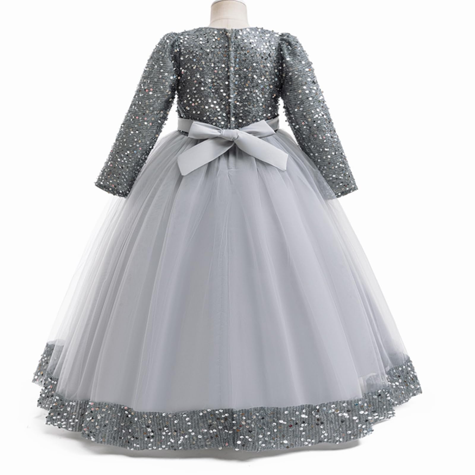 Vestito da festa per ragazze, elegante, lunghezza alla caviglia, in tulle, abito da ballo, principessa, matrimonio, damigella d'onore, concorso, Natale, abiti lunghi