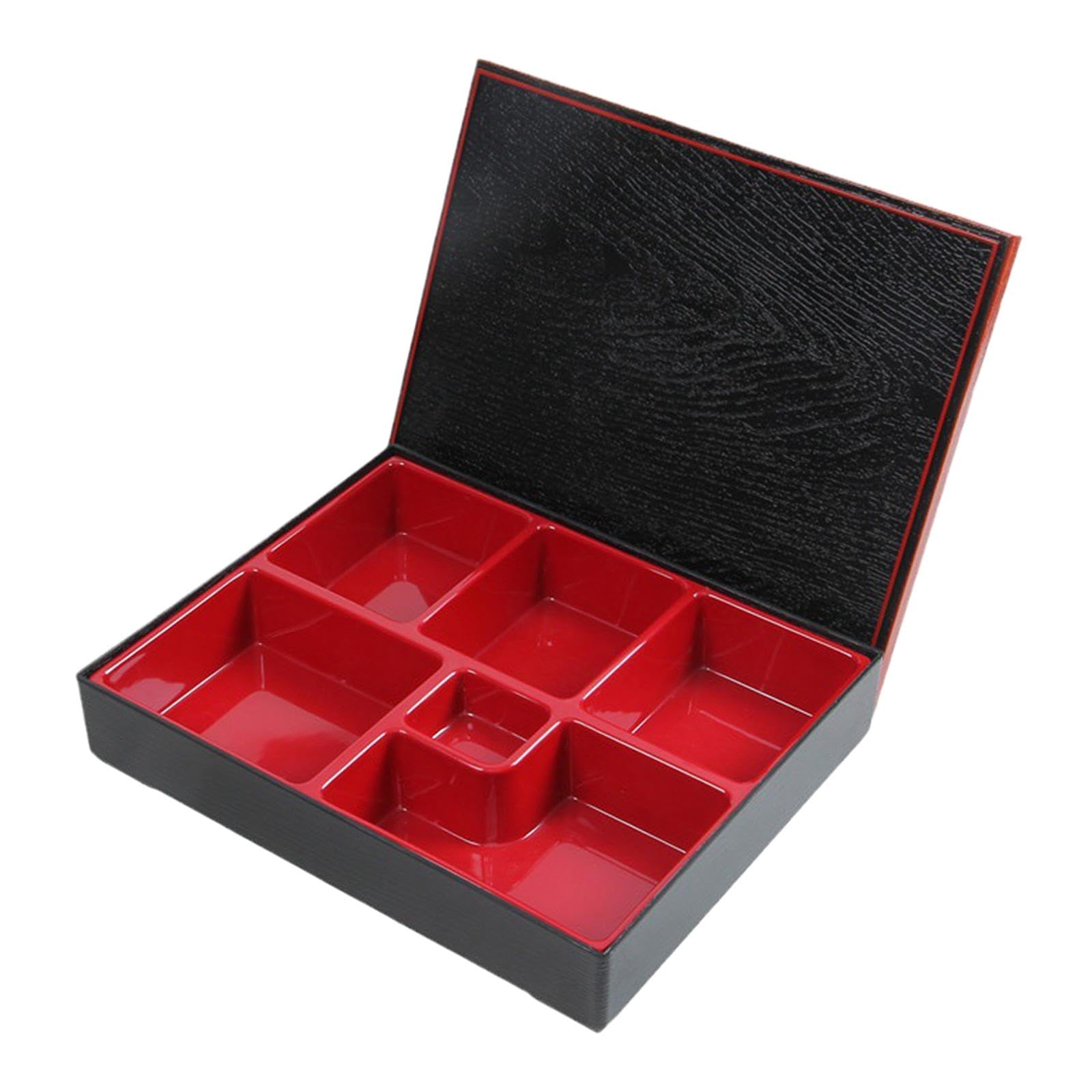 Boîte à Bento Japonaise, Noire, 6 Compartiments, Plateau à Japonais, Récipient Alimentaire pour Bureau, Restaurant, Style b