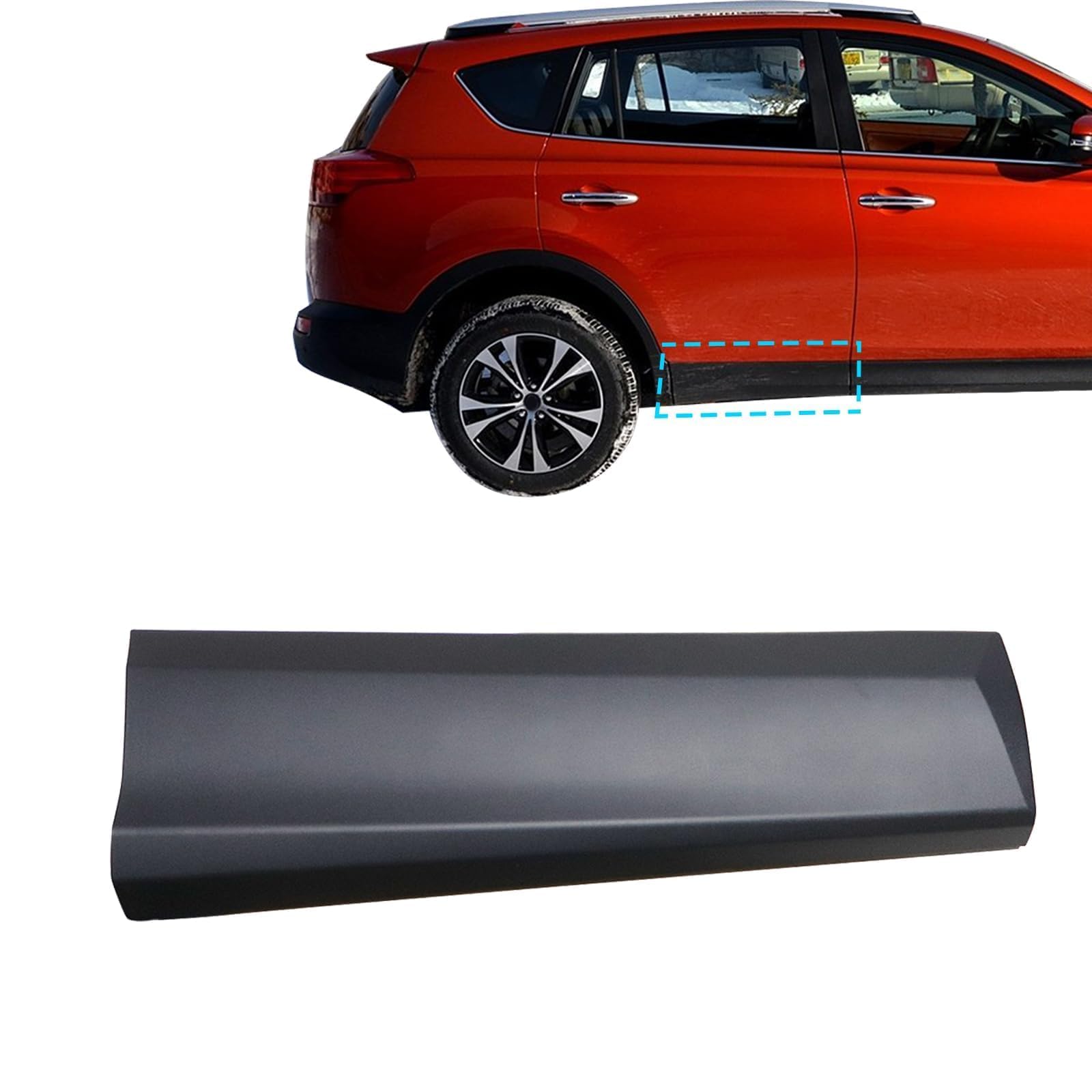 Rear Passenger Side Lower Door Molding Trim For 2016-2018 Toyota RAV4 (Right Side)
