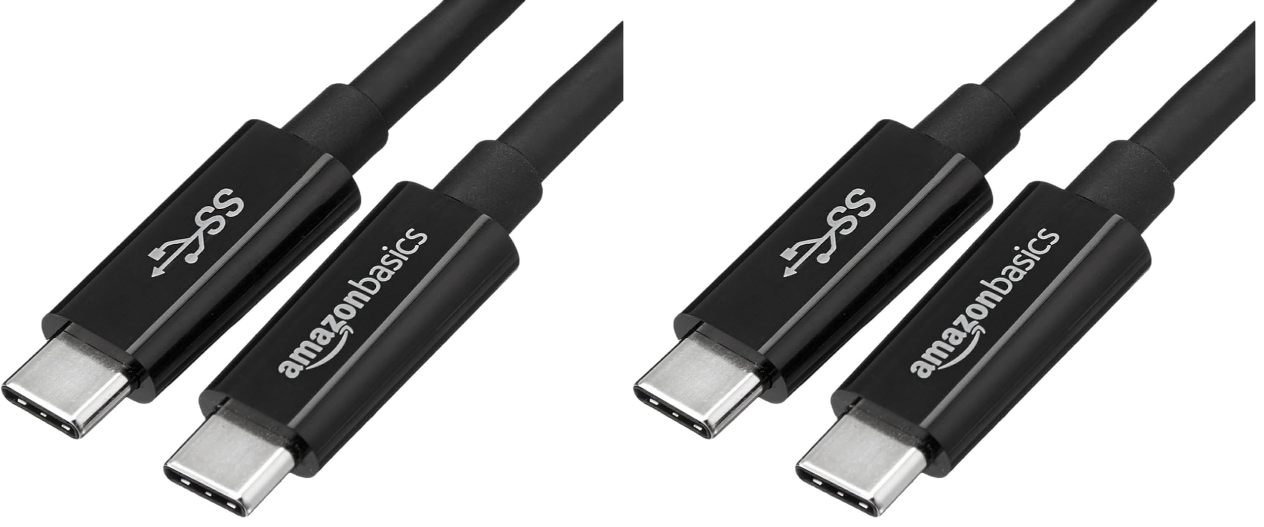 Amazon Basics USB Type-C to USB Type-C 3.1 Gen1 Adapter Charger Cable - 6 Feet (1.8 Meters) - Black (Pack of 2)