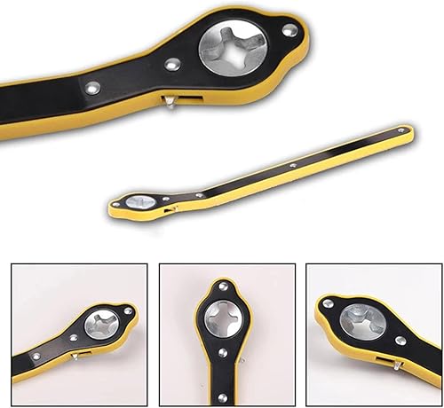 Miniatura 3 de Llave de trinquete para gato de automóvil llave de trinquete giratoria para ahorro de trabajo de 360 herramienta de mango de velocidad de elevación