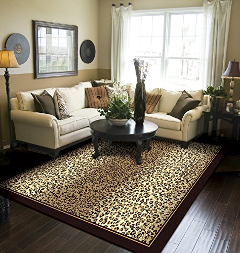Modern Area Rugs Brown Cheetah Leopard 5x8 Rugs for Living Room 5x7 Clearance