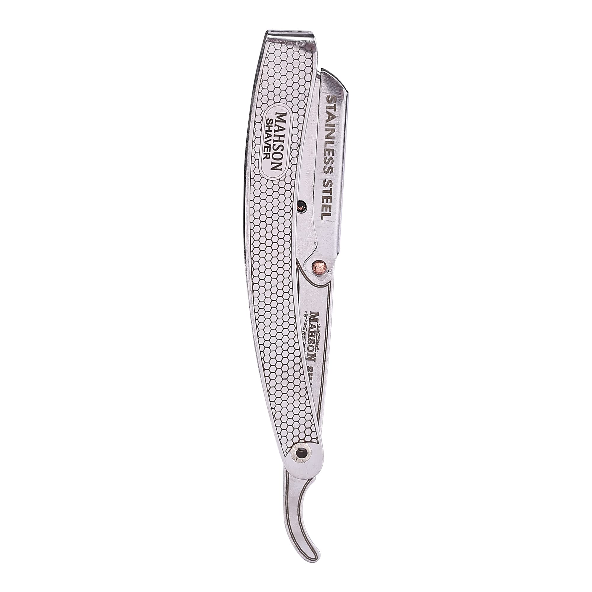 MAHSON Stainless Steel Barber Shaving Razor Folding Ustra for Beard Shaving without Blade For Salon Use & Home Use, for Men