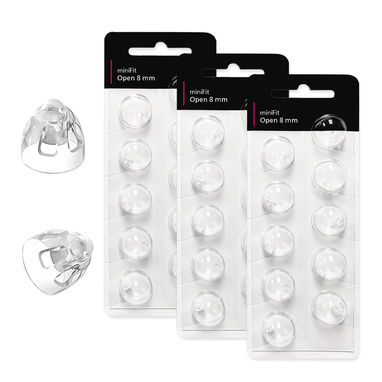 Photo 1 of (Open Vent 8mm) Hearing Aid Domes for Oticon Minifit, Oticon Ear Caps Replacements Parts AccessoriesDomes for Oticon Hearing Aid Supplies Cleaning Kits(30 Pcs)
