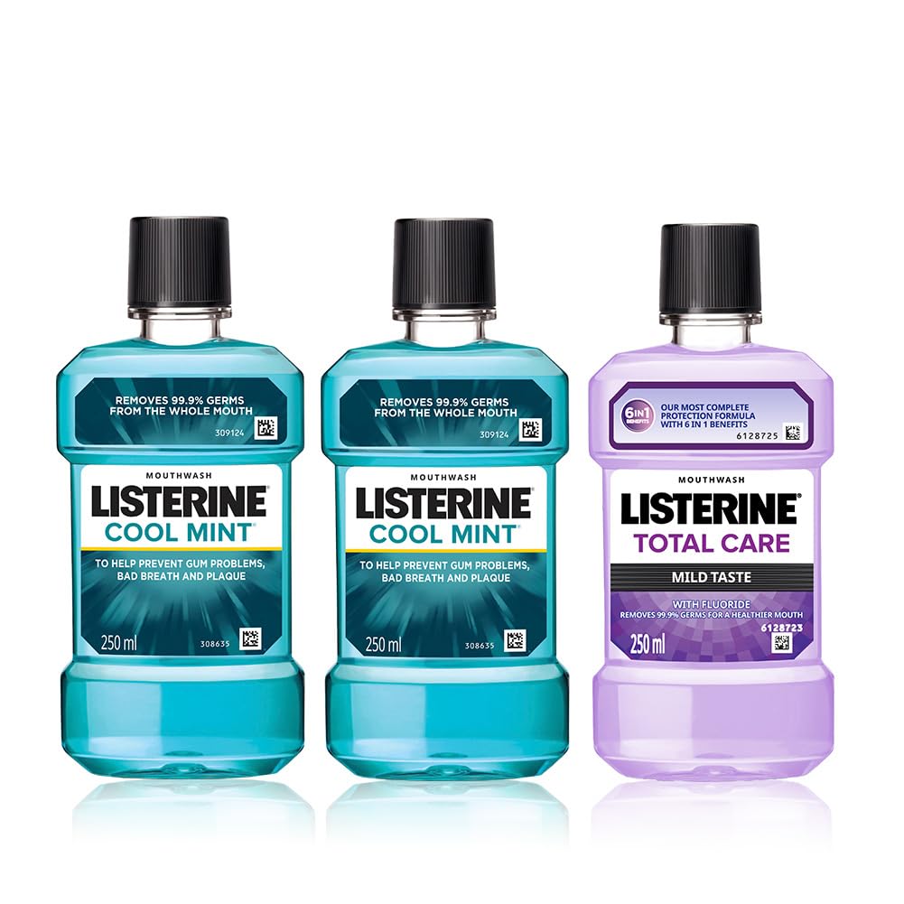 Listerine Cool Mint Mouthwash - 250ml (Pack of 2) with Total Care Mild Taste 250ml (Free) (B0D73YH7XV) Amazon Price History, Amazon Price Tracker
