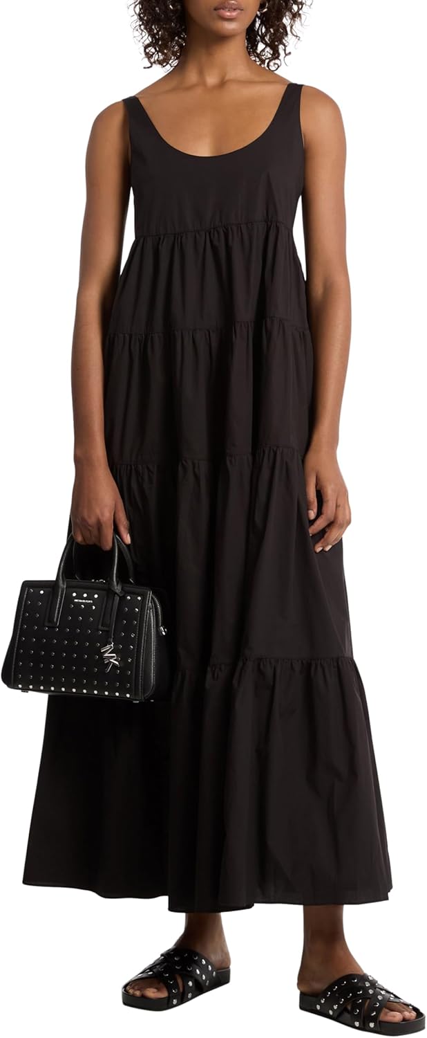 Michael Kors Women's Stretch Cotton Tiered Dress