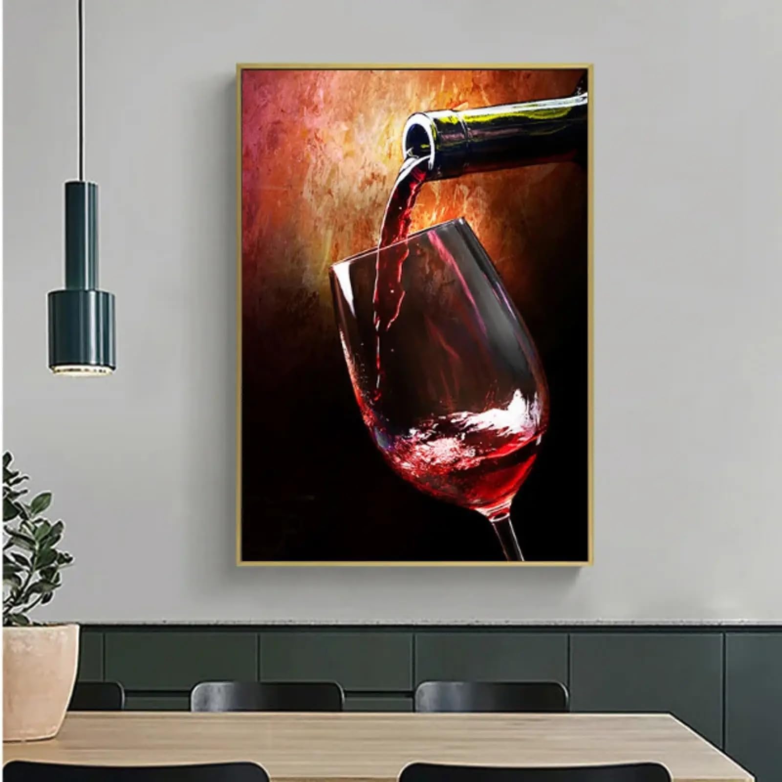 Décoration murale pour bar avec affiche de vin abstrait