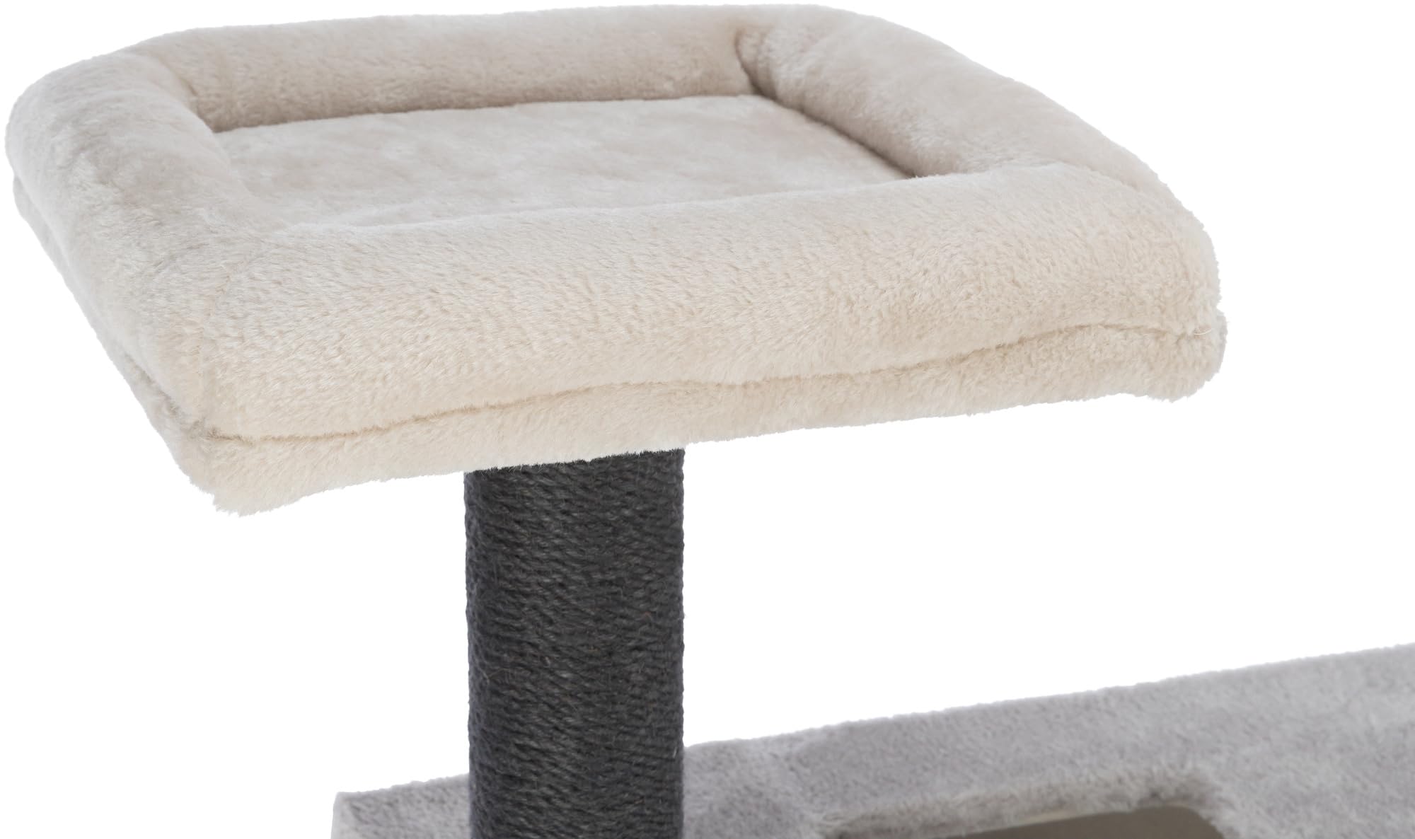 TRIXIE Tiragraffi Juliano 44457 grigio – Tiragraffi multilivello con colonna in sisal, amaca, opzioni per graffiare e giocare, comodo e robusto