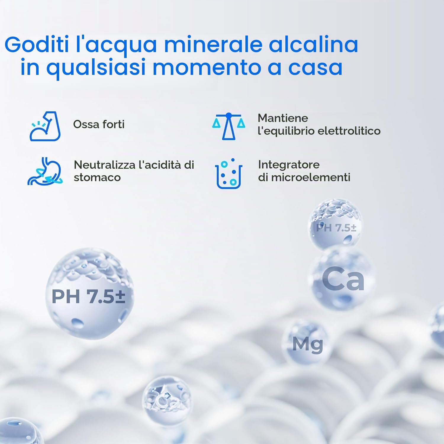 Waterdrop WD-F1A Filtro Minerale Alcalino pH+, Ricambio per il Sistema ad Osmosi Inversa WD-X12-Alcalino e WD-X16, 12 Mesi di Vita