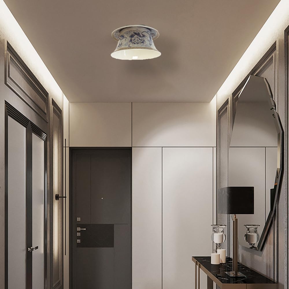 Ceramic Teacup Downlight with Recessed Ceiling Mount 4.9 Inch Baffle Trim LED Can Lights for Transitional Spaces Retrofit-Recessed Lighting for Hallways, Entryways