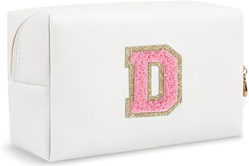 Stardust Gemstones Bolsa de maquillaje con parche de chenilla, regalo personalizado para mujeres y adolescentes, bonita bolsa de maquillaje,