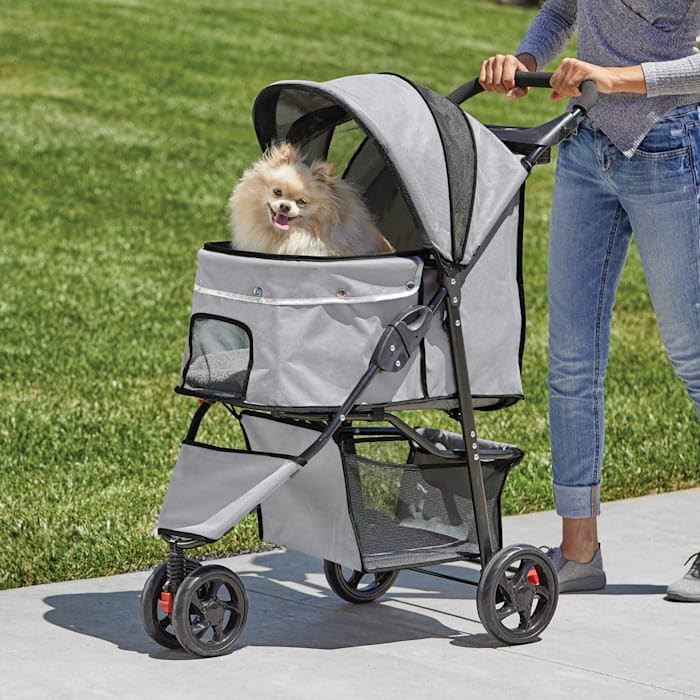 EveryYay by Petco Collapsible Pet Stroller 33'' L X 18'' W X 38'' H Grey