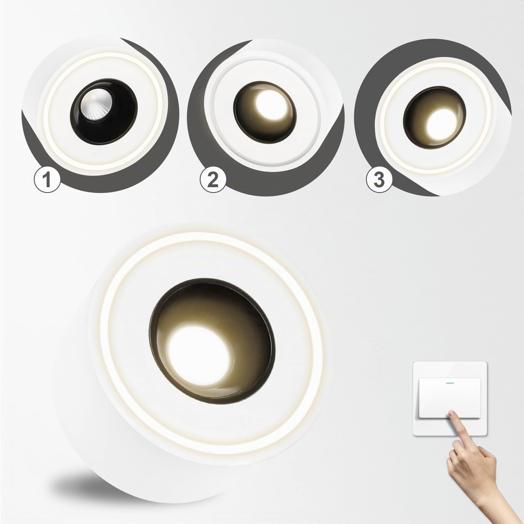 4 Stück LED Aufbauspot Weiß - Extra Flach - Ø97x55mm - Aufbauleuchte LED 8W 1680lm - 4000K Neutralweiß - Rund Aufbaustrahler 230V, Deckenspots aus Aluminium, Aufputz Deckenstrahler