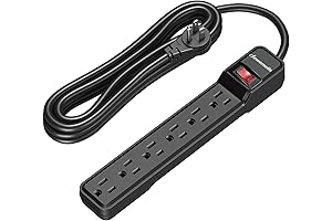DEWENWILS Heavy Duty 6 Outlet Power Strip Surge Protector with 15ft Extension Cord