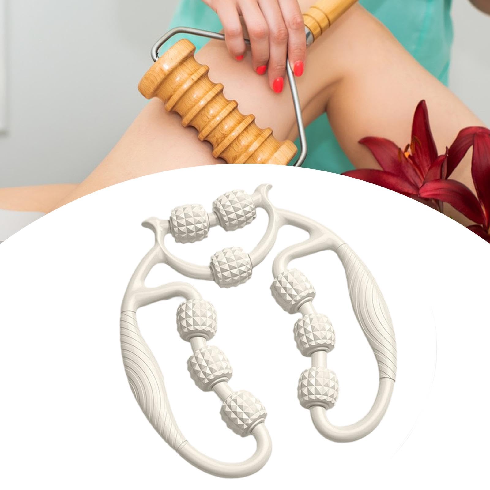 Set De 2 Rouleaux De Massage Musculaire - 21 Et 4 Roues - Pour Jambes, Dos, Épaules - Auto-Massage Portable - Bleu