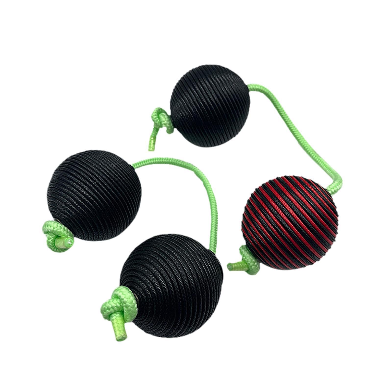 2 Pièces Boule de Sable Rythmique Instruments Percussion Maracas Double Gourde Rattle Drum Jouet Éducation Précoce Matériau Corde Fonction Son, noir rouge