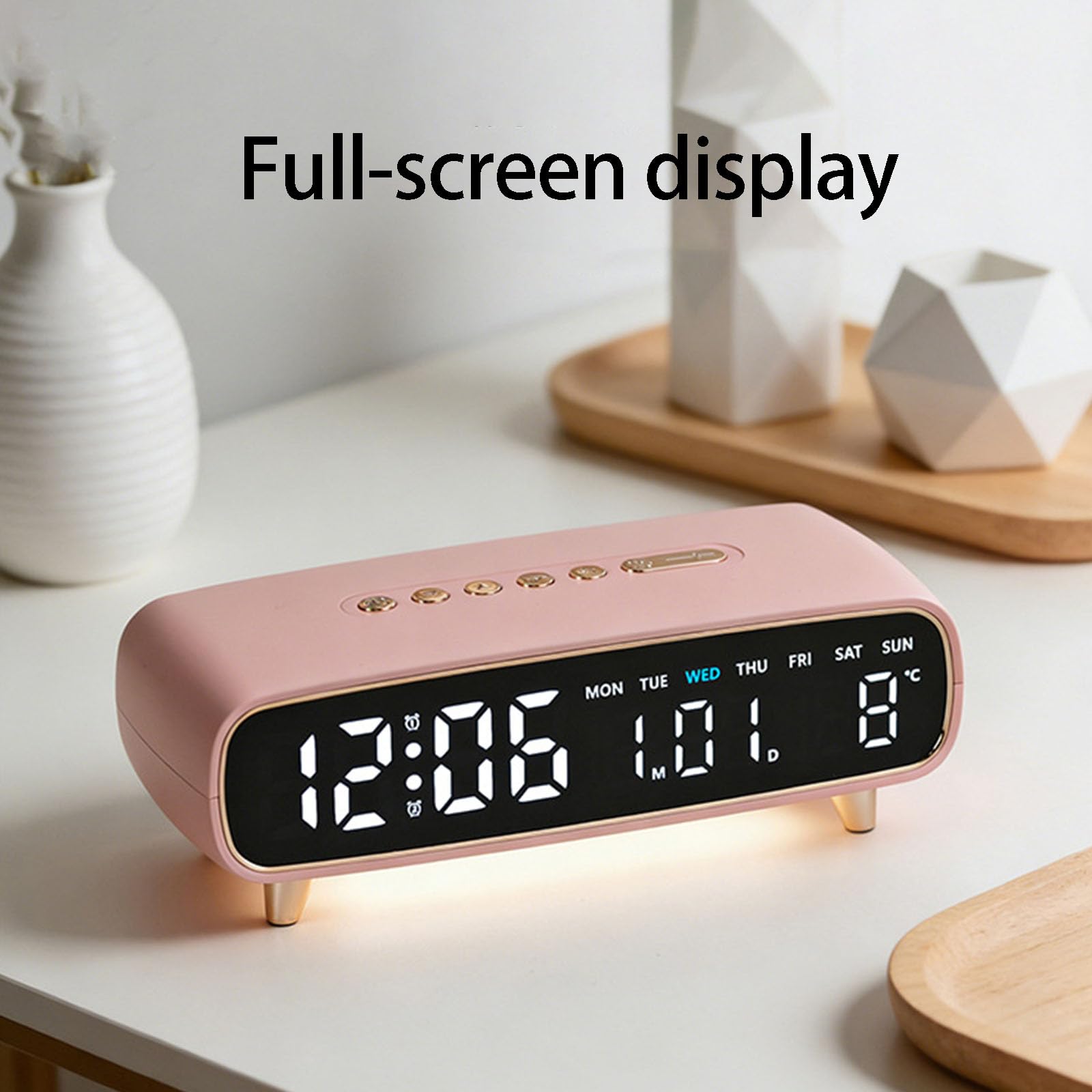 Reloj Despertador Digital Multiusos con función de retroiluminación de Pantalla LED Clara y configuración de Alarma múltiple para Cualquier habitación Reloj Digital Delgado